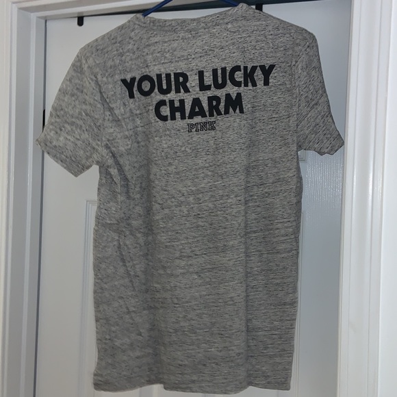 Like New VS PINK St. Patrick’s Day Shamrock Bling Shirt - Picture 5 of 9